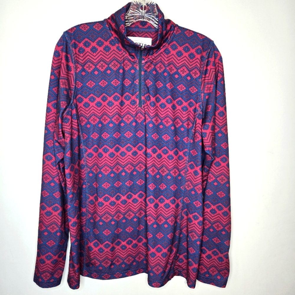 Orvis Performance 1/4 Zip Pullover Aztec Design S… - image 1
